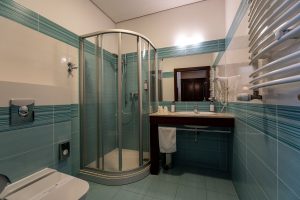 łazienka z prysznicem w hotelu